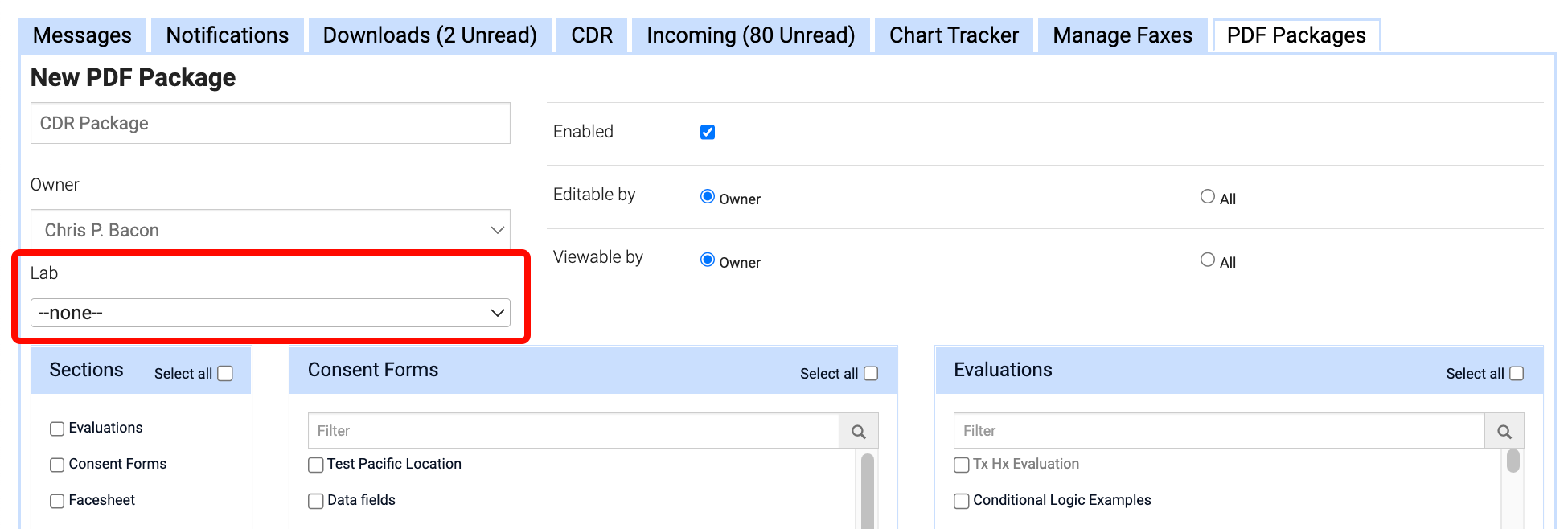 Clinical Documentation Report (CDR) Tab – Kipu Health