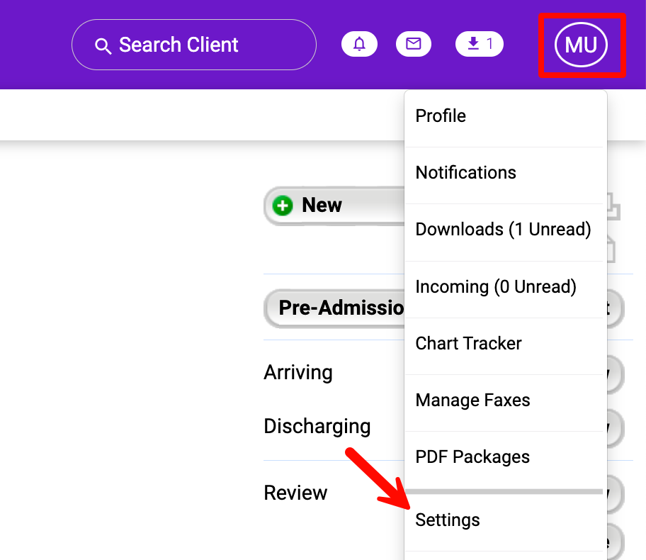 MAT Tab Location Settings Kipu Health