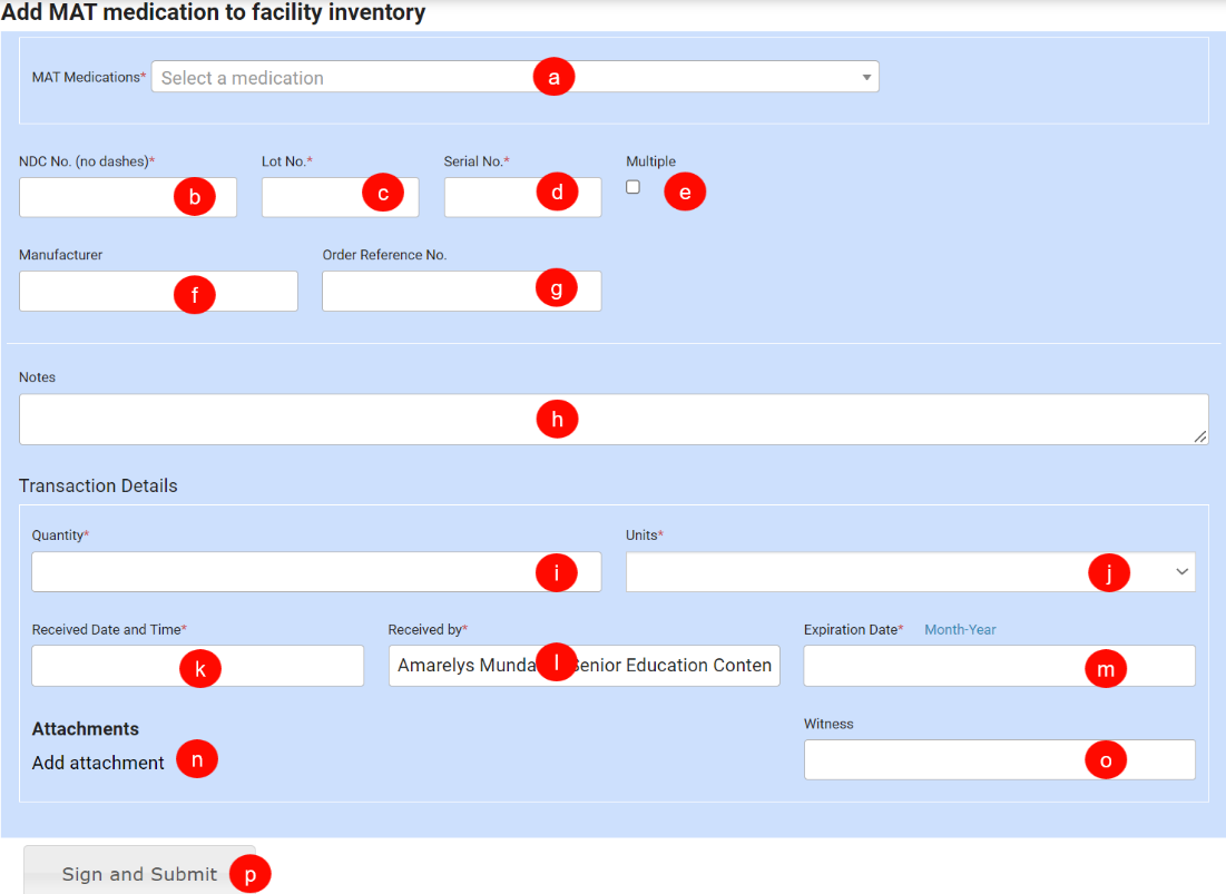 Receiving MAT Inventory Kipu Health