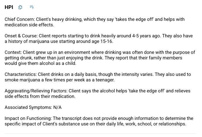 AI output with prompt