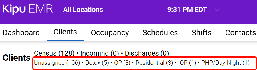 Landing Page LoC widget