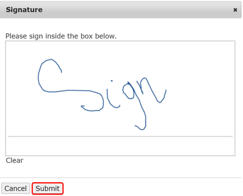 Signature and submit for Transfer In